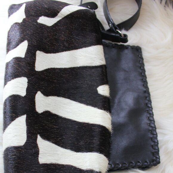 VTD Cavalcanti Genuine Cow pattern Leather Shoulder Black bag Made in Italy - Picture 4 of 9